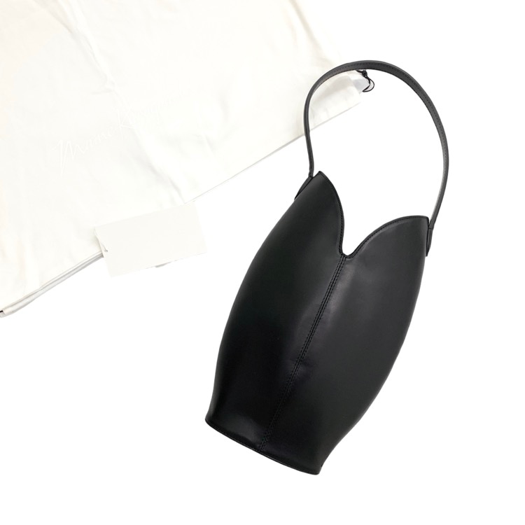 未使用品 2025AW Mame Kurogouchi マメクロゴウチ Sheep Leather Handbag シープレザーハンドバッグ ブラック F MM25FW-AC317