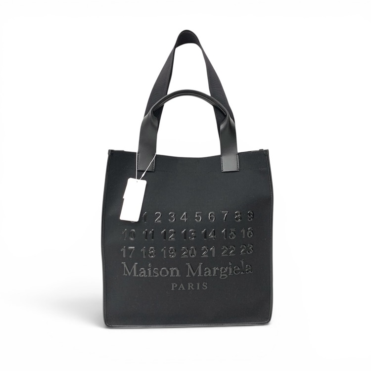 未使用品 2025SS Maison Margiela メゾンマルジェラ CABAS SHOPPING BAG VERTICAL カバスキャンバスショッピングトートバッグ ブラック SB1WC0019 P7276