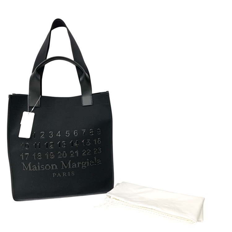 未使用品 2025SS Maison Margiela メゾンマルジェラ CABAS SHOPPING BAG VERTICAL カバスキャンバスショッピングトートバッグ ブラック SB1WC0019 P7276