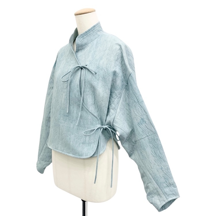 未使用品 2024SS Mame Kurogouchi マメクロゴウチ Unlevel Dyeing Short Jacket ムラ染めジャガード ショートジャケット 1 MM24SS-JK036