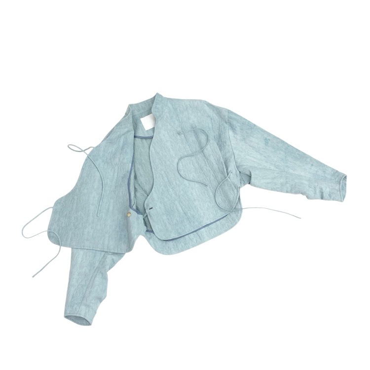 未使用品 2024SS Mame Kurogouchi マメクロゴウチ Unlevel Dyeing Short Jacket ムラ染めジャガード ショートジャケット 1 MM24SS-JK036