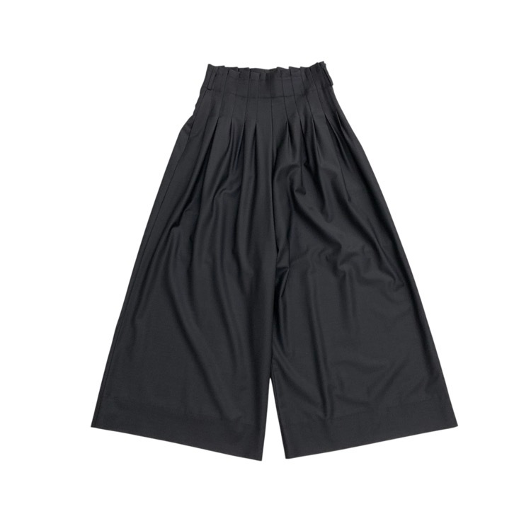 2025AW deres デレス Elan pants ウエストタックワイドパンツ ダークネイビー 1 DER25AW-PT-001