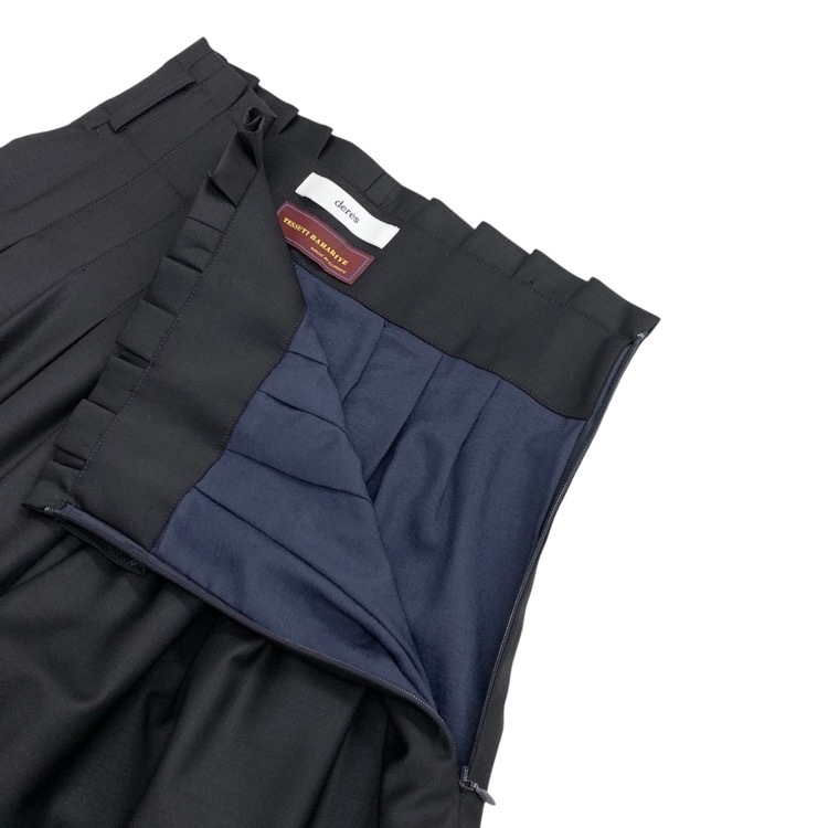 2025AW deres デレス Elan pants ウエストタックワイドパンツ ダークネイビー 1 DER25AW-PT-001