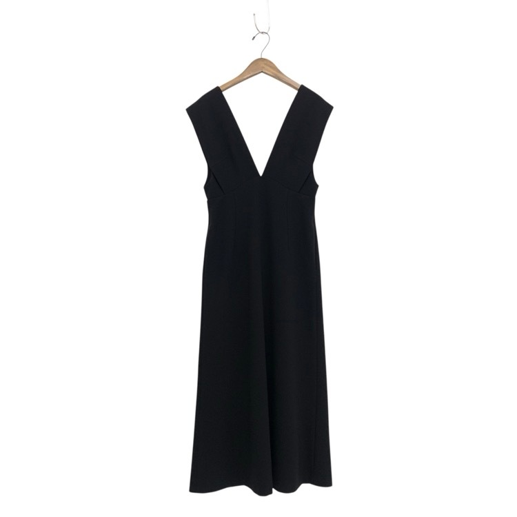 Mame Kurogouchi マメクロゴウチ V Neck Sleeveless Dress Vネックワンピース ブラック 1 MM21PF-DR717