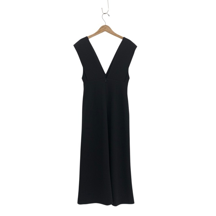 Mame Kurogouchi マメクロゴウチ V Neck Sleeveless Dress Vネックワンピース ブラック 1 MM21PF-DR717