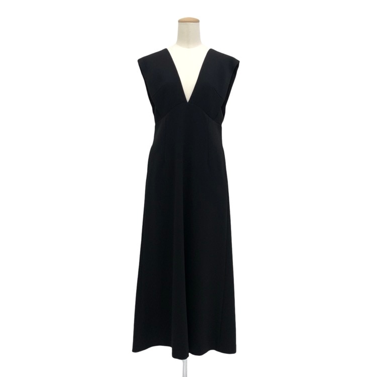 Mame Kurogouchi マメクロゴウチ V Neck Sleeveless Dress Vネックワンピース ブラック 1 MM21PF-DR717