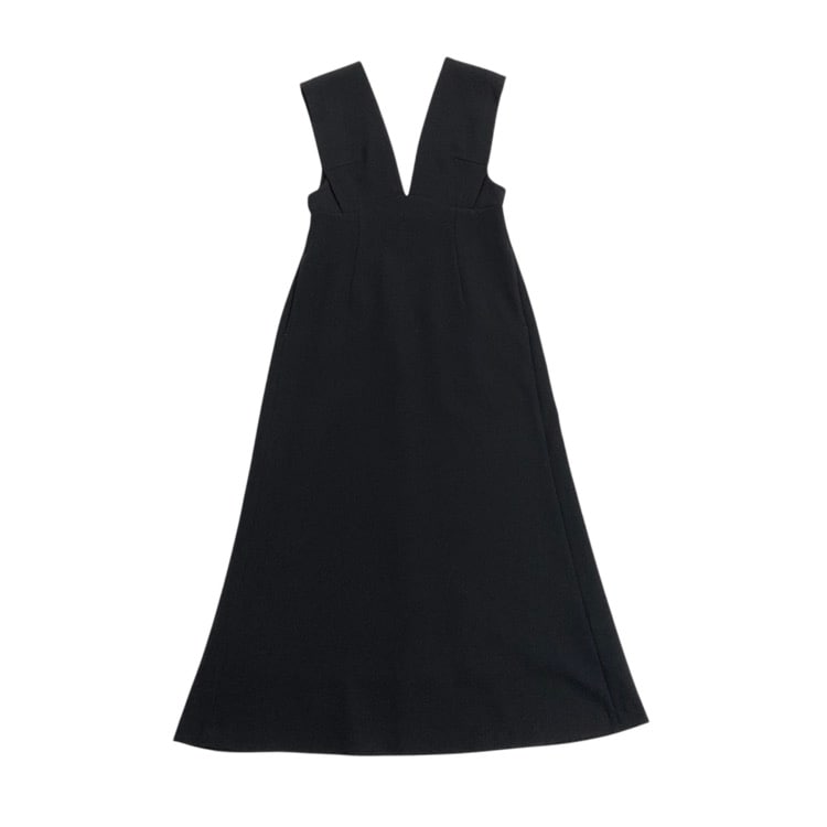 Mame Kurogouchi マメクロゴウチ V Neck Sleeveless Dress Vネックワンピース ブラック 1 MM21PF-DR717