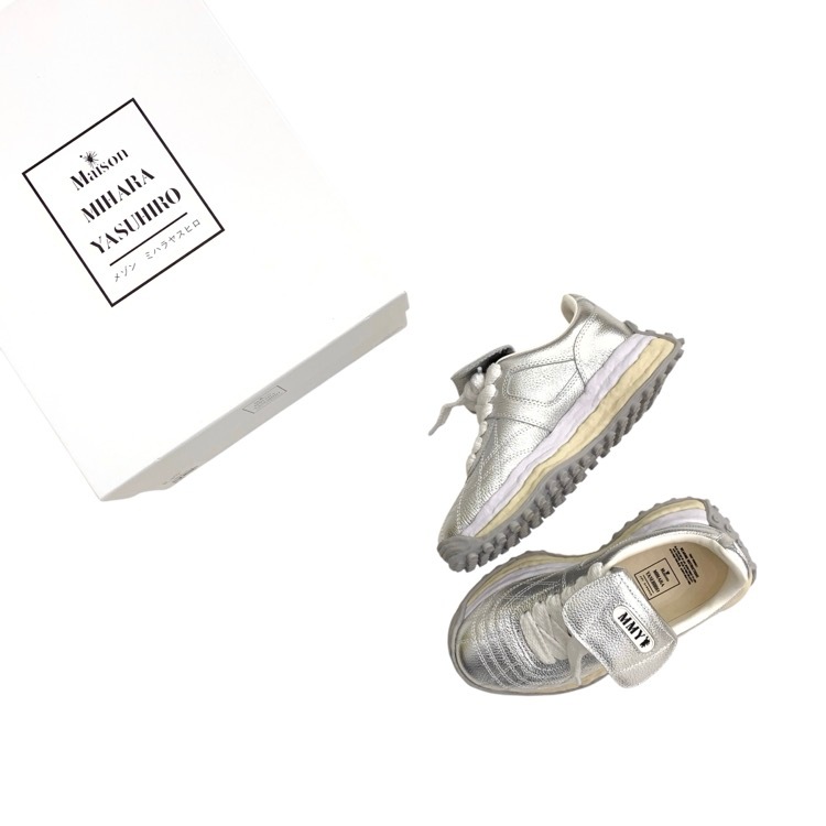 未使用品 2025SS Maison MIHARA YASUHIRO メゾン ミハラヤスヒロ SCOTT LEATHER LOW スコットレザーローカットスニーカー シルバー 37/23cm A14FW701