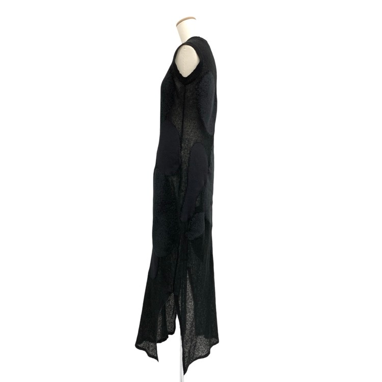 Mame Kurogouchi マメクロゴウチ “Katachi” Motif Knited Dress インターシャ編み ニット ワンピース ブラック 1 MM25FW-KN067