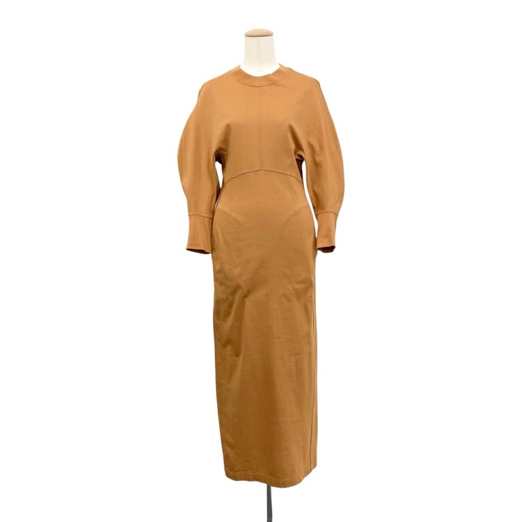 Mame Kurogouchi マメクロゴウチ Cotton Jersey Dress コットンジャージーワンピース ブラウン 1 MM23PS-JS732