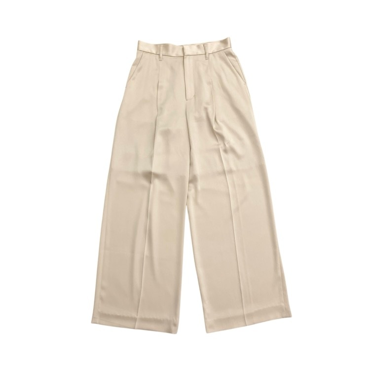 AKIRANAKA アキラナカ サテンワイド パンツ アイボリー 2 AW2412