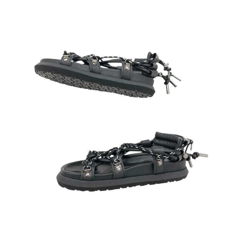 sacai サカイ Double Lace Up Sandals ダブルレースアップサンダル ブラック 36 21-05489