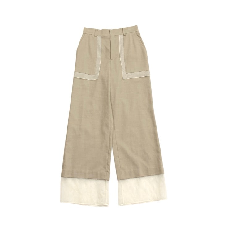 未使用品 ADORE アドーア ヘビーオックスシアードッキング パンツ ベージュ 36 531-2130206