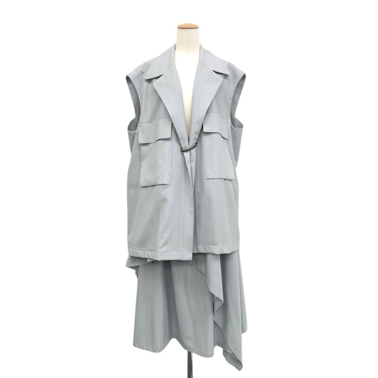 UJOH ウジョー ストライプオーバーサイズベスト&スカート ライトブルー 2 U751-V51-102/U751-S03-102