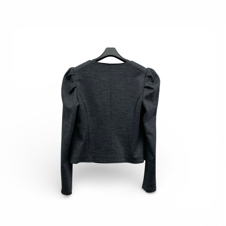 Rene ルネ ニット ジャケット カーディガン ビジュー付き グレー 36 6247020
