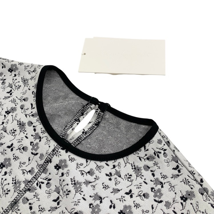 Mame Kurogouchi マメクロゴウチ Floral Jacquard Fraise Stitch Dress 小花柄 ジャージー ドレス ホワイト 2 MM25FW-JS027