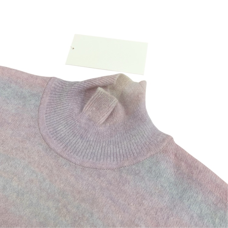Mame Kurogouchi マメクロゴウチ Gradation High Neck Knit Top グラデーションアルパカハイネックニット ピンク 2 MM26SS-KN005