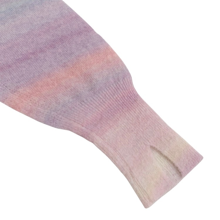 Mame Kurogouchi マメクロゴウチ Gradation High Neck Knit Top グラデーションアルパカハイネックニット ピンク 2 MM26SS-KN005