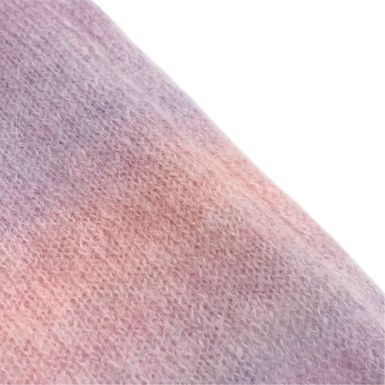 Mame Kurogouchi マメクロゴウチ Gradation High Neck Knit Top グラデーションアルパカハイネックニット ピンク 2 MM26SS-KN005