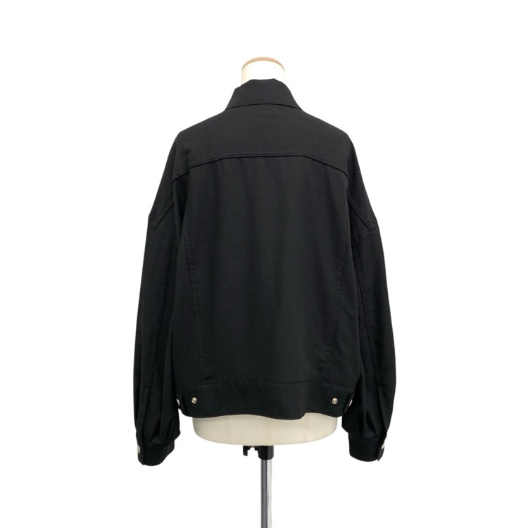 2025SS HYKE ハイク OXFORD BALLOON SLEEVE JACKET/ TYPE3 オックスフォードバルーンスリーブ ジャケット タイプ3 ブラック 2 251-17501