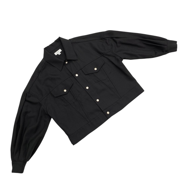 2025SS HYKE ハイク OXFORD BALLOON SLEEVE JACKET/ TYPE3 オックスフォードバルーンスリーブ ジャケット タイプ3 ブラック 2 251-17501