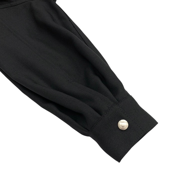 2025SS HYKE ハイク OXFORD BALLOON SLEEVE JACKET/ TYPE3 オックスフォードバルーンスリーブ ジャケット タイプ3 ブラック 2 251-17501