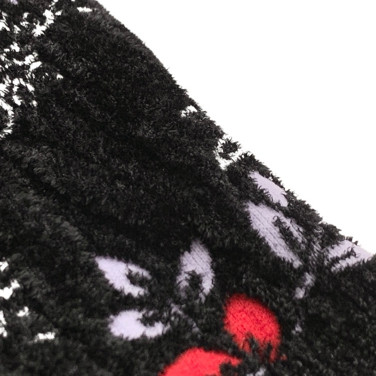 Mame Kurogouchi マメクロゴウチ Floral Motif Chenille Knited Cardigan 花柄ニット カーディガン ブラック 2 MM25FW-KN062