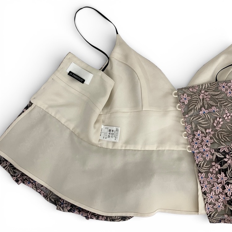 Mame Kurogouchi マメクロゴウチ Tulle Embroidered camisole パリゴ別注 桜刺繍キャミソール ピンク 2 MM17SS-SH509