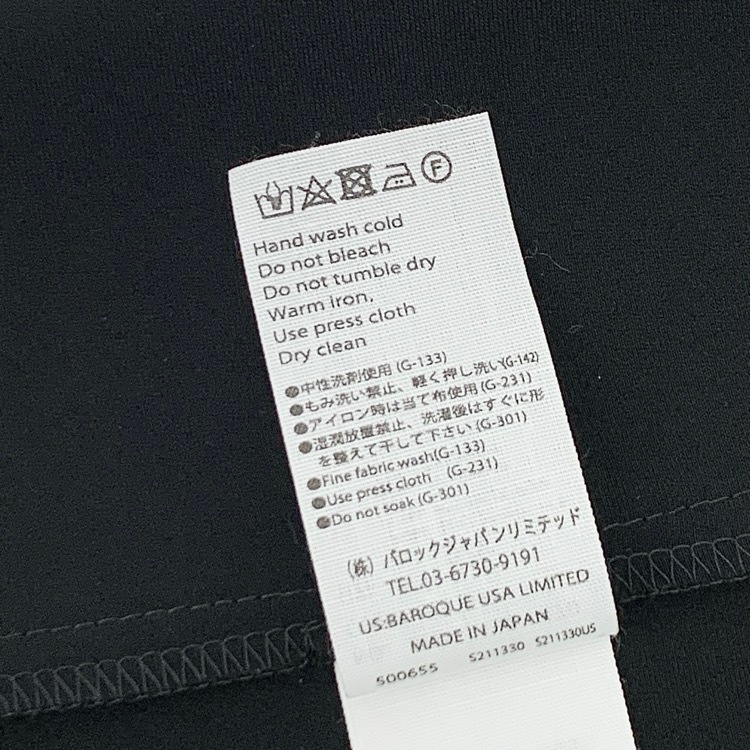 ENFOLD エンフォルド ミッションサテン Tシャツ ブラック 38 300GS130-0470