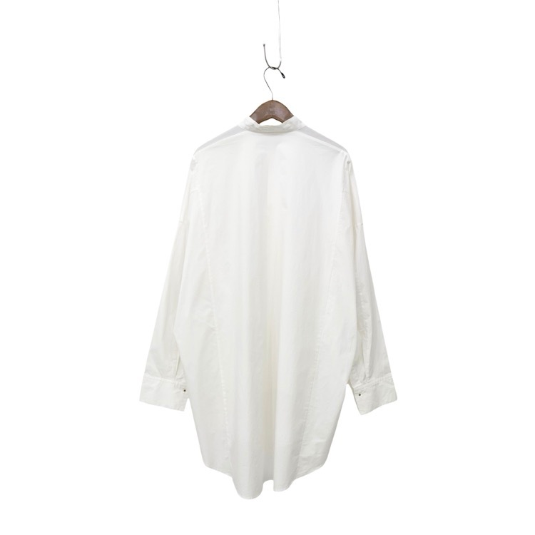 HARUNOBUMURATA ハルノブムラタ JASLYN OVERSIZED COTTON POPLIN SHIRT バンドカラーシャツ HM24W727-STY06