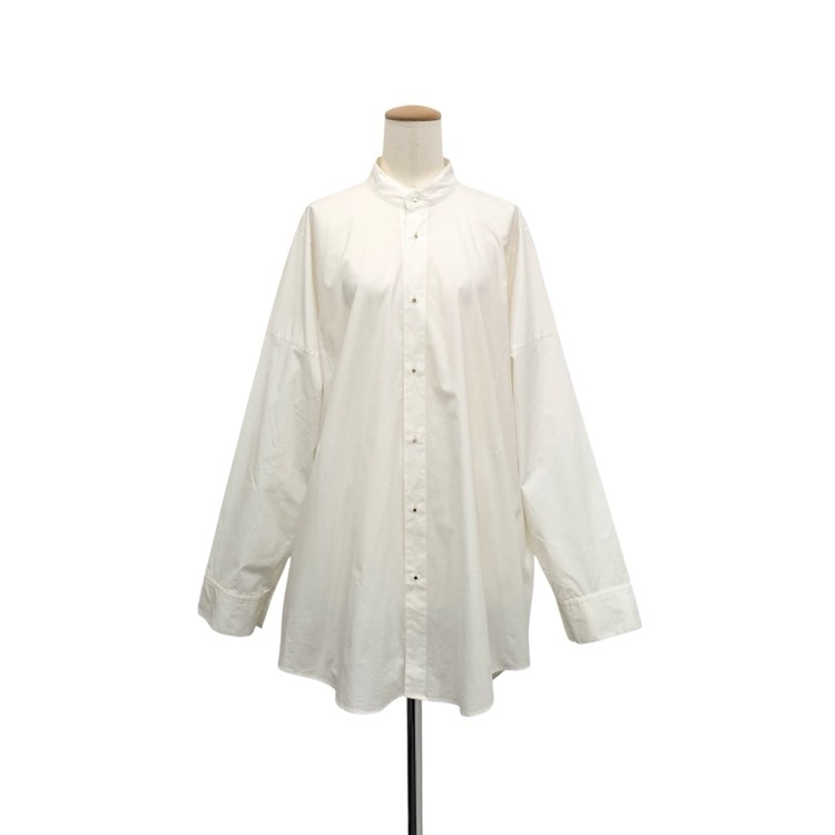 HARUNOBUMURATA ハルノブムラタ JASLYN OVERSIZED COTTON POPLIN SHIRT バンドカラーシャツ HM24W727-STY06