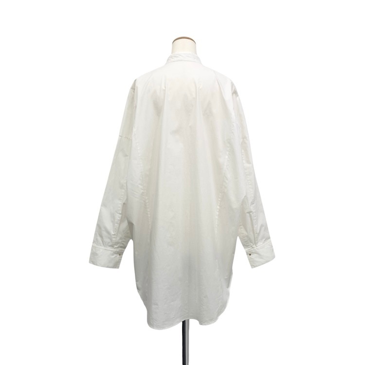 HARUNOBUMURATA ハルノブムラタ JASLYN OVERSIZED COTTON POPLIN SHIRT バンドカラーシャツ HM24W727-STY06