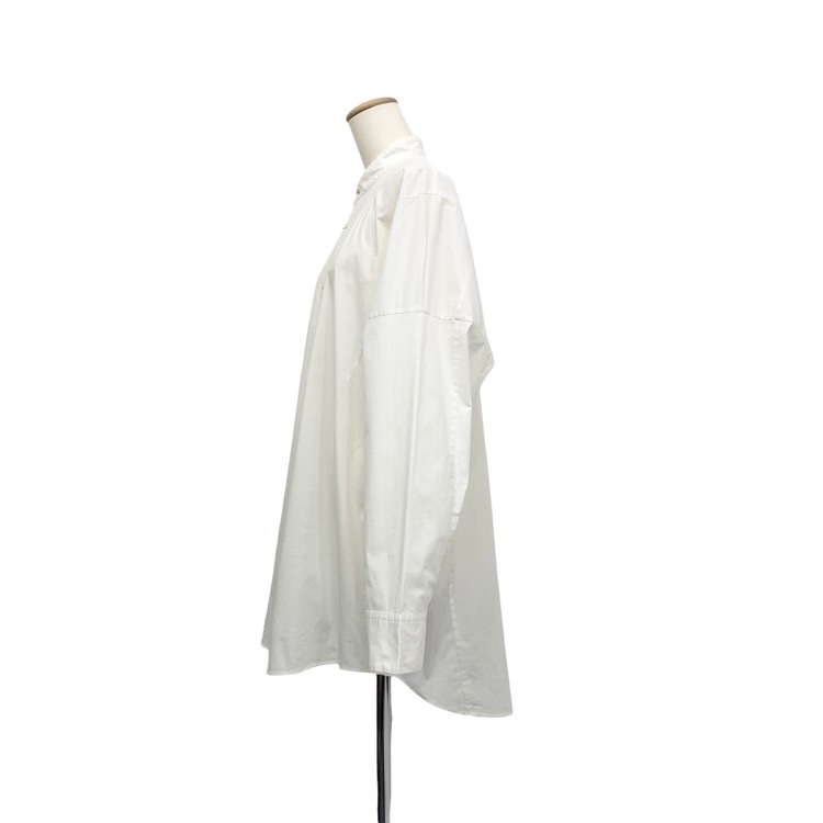 HARUNOBUMURATA ハルノブムラタ JASLYN OVERSIZED COTTON POPLIN SHIRT バンドカラーシャツ HM24W727-STY06