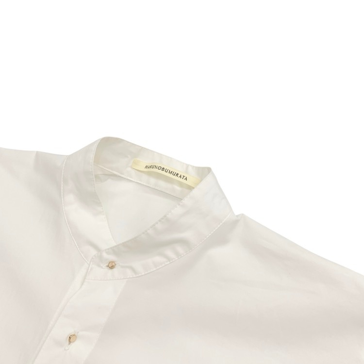 HARUNOBUMURATA ハルノブムラタ JASLYN OVERSIZED COTTON POPLIN SHIRT バンドカラーシャツ HM24W727-STY06