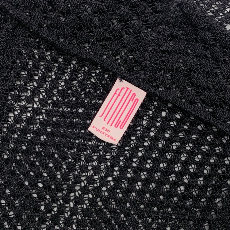 2025SS FETICO フェティコ LACE KNIT SLIP DRESS レースニットスリップドレス ミニワンピース ブラック 2 FTC252-0715