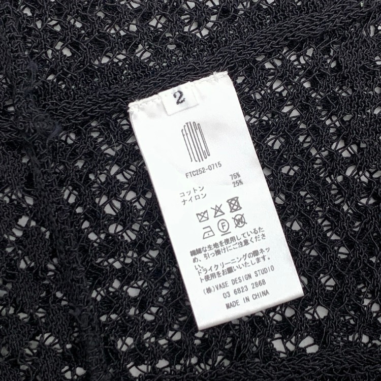 2025SS FETICO フェティコ LACE KNIT SLIP DRESS レースニットスリップドレス ミニワンピース ブラック 2 FTC252-0715