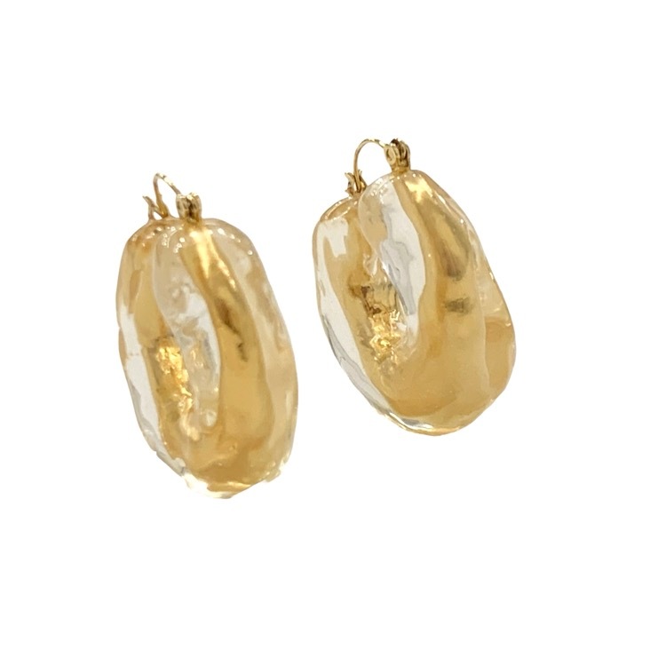 Mame Kurogouchi マメクロゴウチ Drift Ice Pierce 流氷ピアス ゴールド MM20FW-AC302