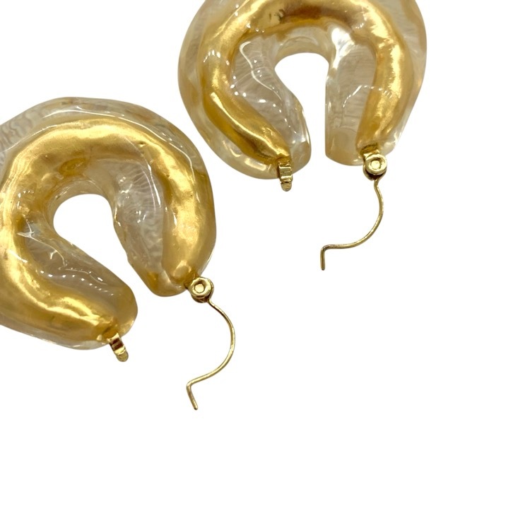 Mame Kurogouchi マメクロゴウチ Drift Ice Pierce 流氷ピアス ゴールド MM20FW-AC302