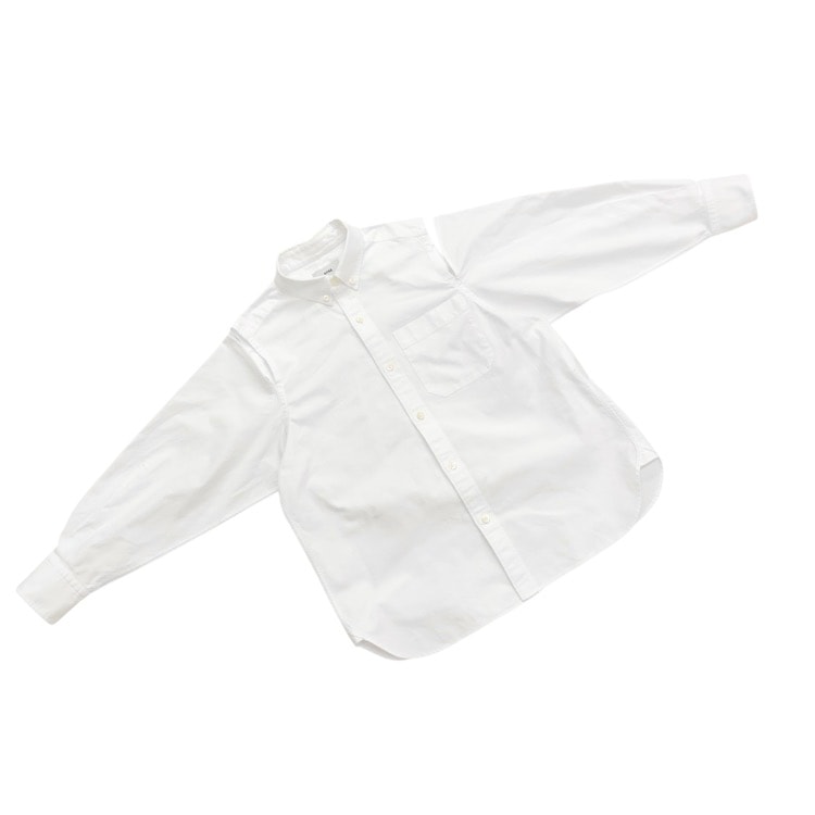 HYKE ハイク OXFORD B.D. SHIRT オックスフォードシャツ スリットディテール ホワイト 1 251-15245