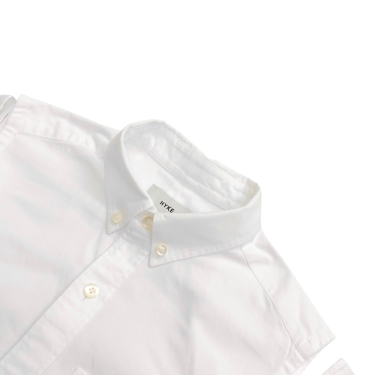 HYKE ハイク OXFORD B.D. SHIRT オックスフォードシャツ スリットディテール ホワイト 1 251-15245