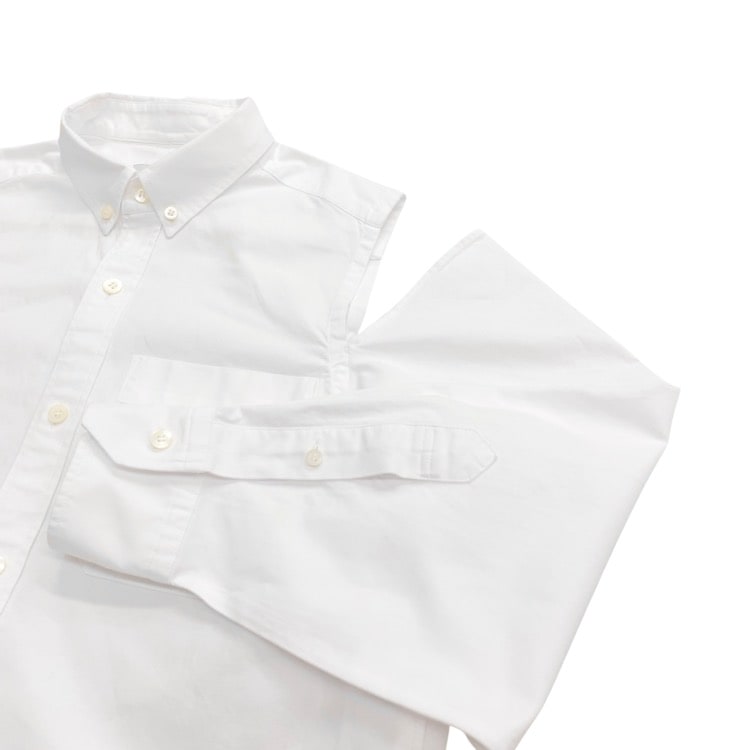HYKE ハイク OXFORD B.D. SHIRT オックスフォードシャツ スリットディテール ホワイト 1 251-15245