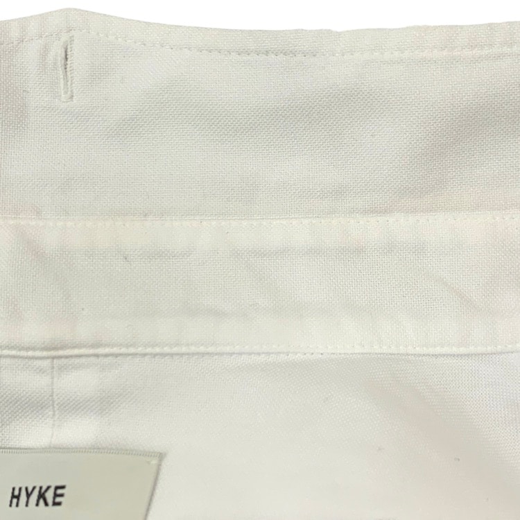 HYKE ハイク OXFORD B.D. SHIRT オックスフォードシャツ スリットディテール ホワイト 1 251-15245