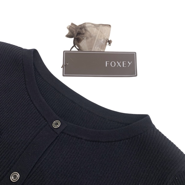 FOXEY フォクシー トレヴィ カーディガン ミッドナイトブルー 38 44629-KAJOE