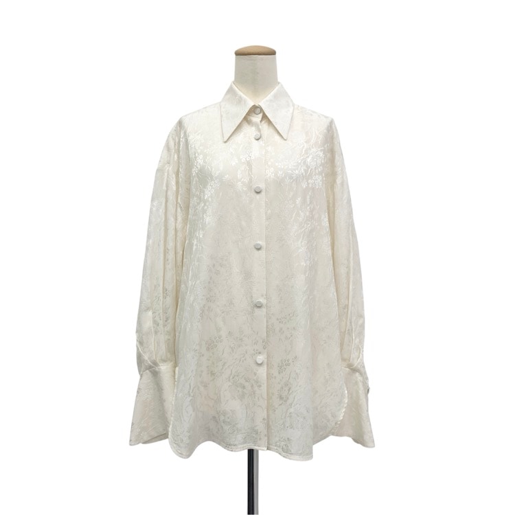 Mame Kurogouchi マメクロゴウチ Floral Jacquard Shirt ジャガード織 ブラウス エクリュ 1 MM25FW-SH020