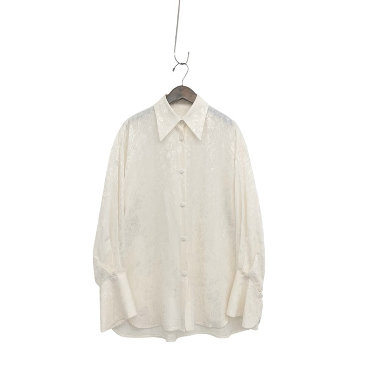 Mame Kurogouchi マメクロゴウチ Floral Jacquard Shirt ジャガード織 ブラウス エクリュ 1 MM25FW-SH020