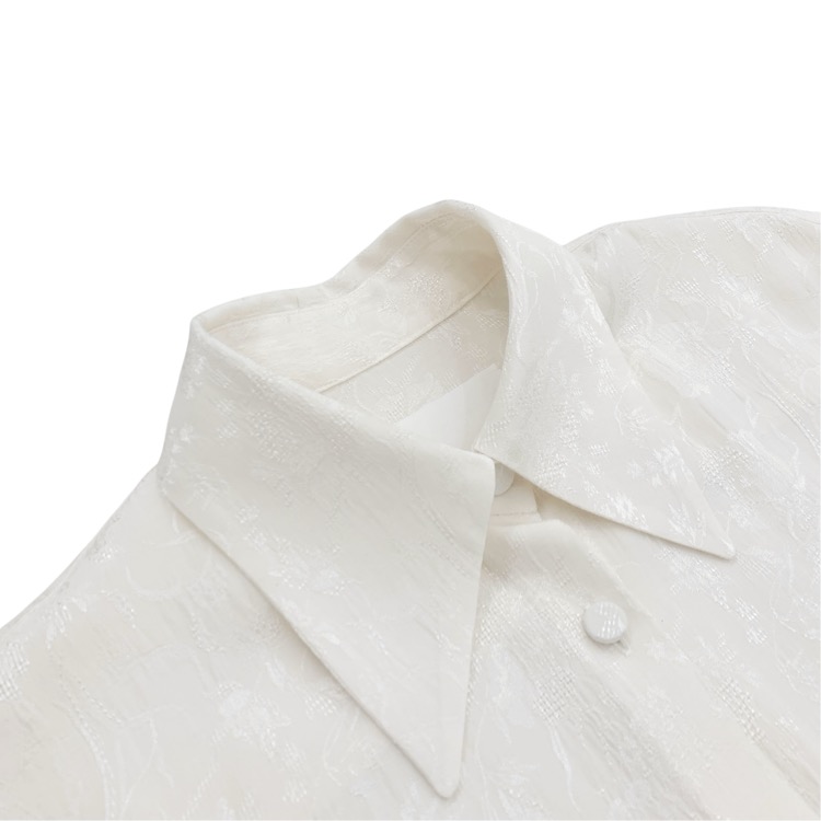 Mame Kurogouchi マメクロゴウチ Floral Jacquard Shirt ジャガード織 ブラウス エクリュ 1 MM25FW-SH020