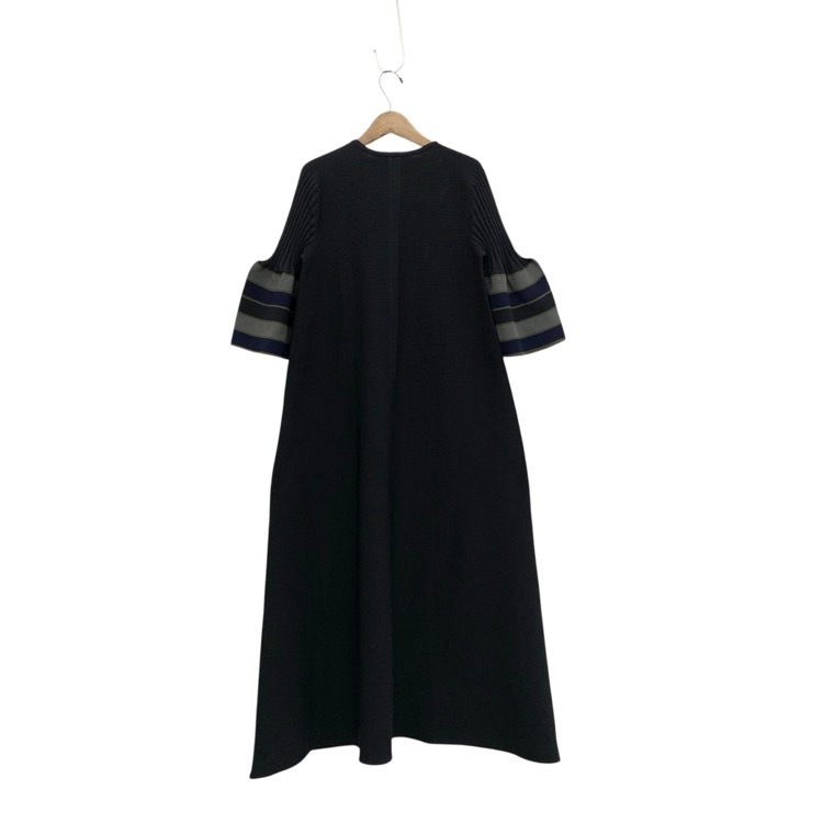2024AW CFCL シーエフシーエル POTTERY BELL SLEEVE DRESS ポッタリーベルスリーブ ワンピース ブラックマルチ 3 CF008KH118