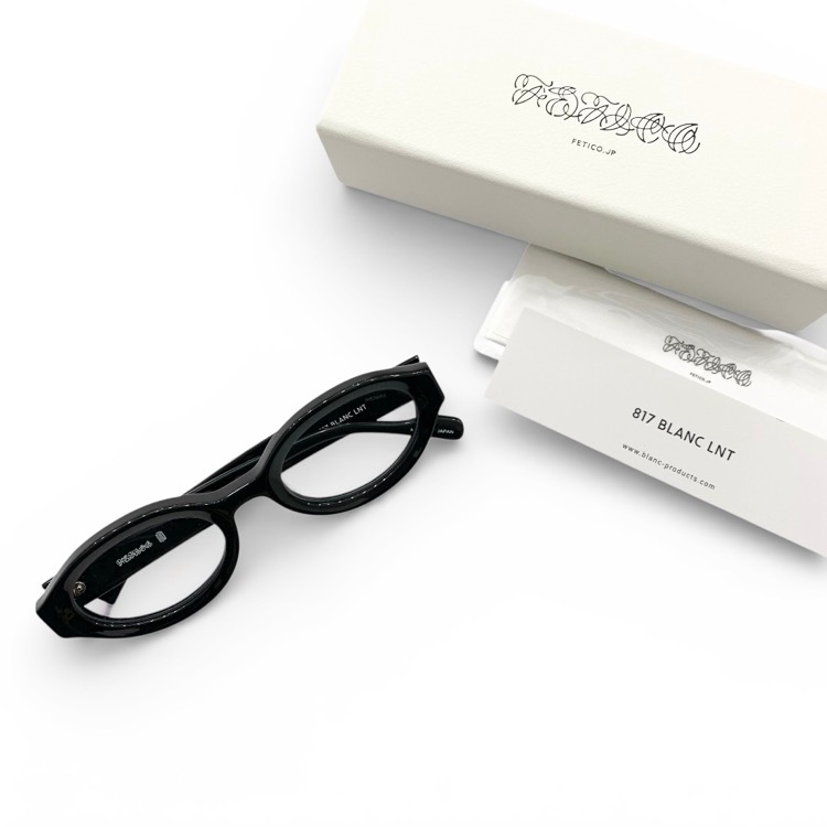 FETICO BLANC OVAL TELEVISION-CUT GLASSES BLANCコラボ オーバルフレーム ブラック FREE FTC252-2002B