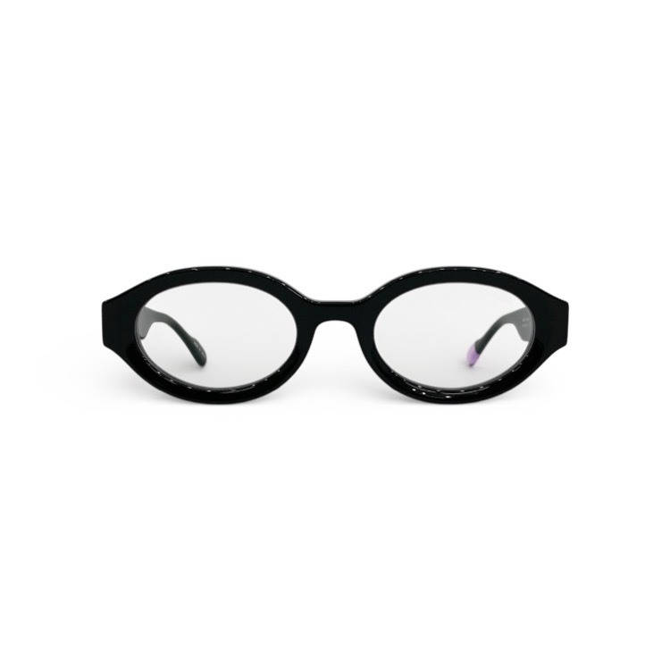 FETICO BLANC OVAL TELEVISION-CUT GLASSES BLANCコラボ オーバルフレーム ブラック FREE FTC252-2002B