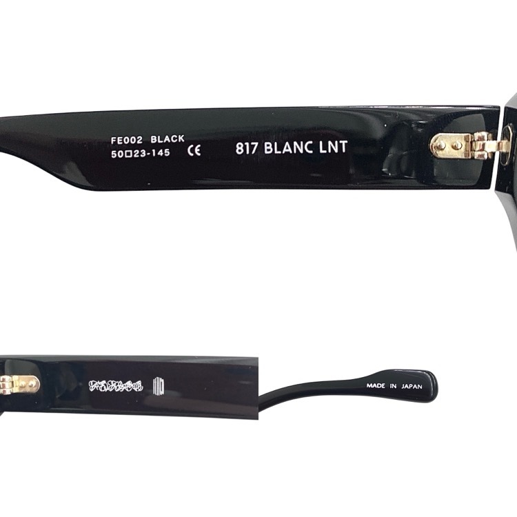 FETICO BLANC OVAL TELEVISION-CUT GLASSES BLANCコラボ オーバルフレーム ブラック FREE FTC252-2002B